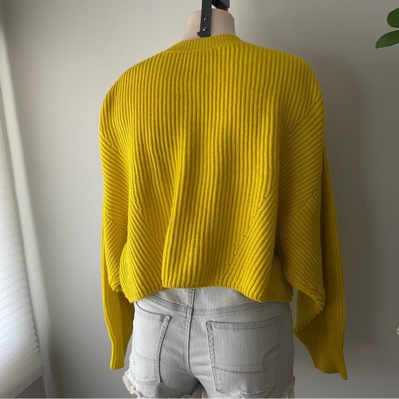 FWD Friday Tech Wool Oversize Crew Knit Sweater Highlighter Yellow Size XL - Picture 6 of 10